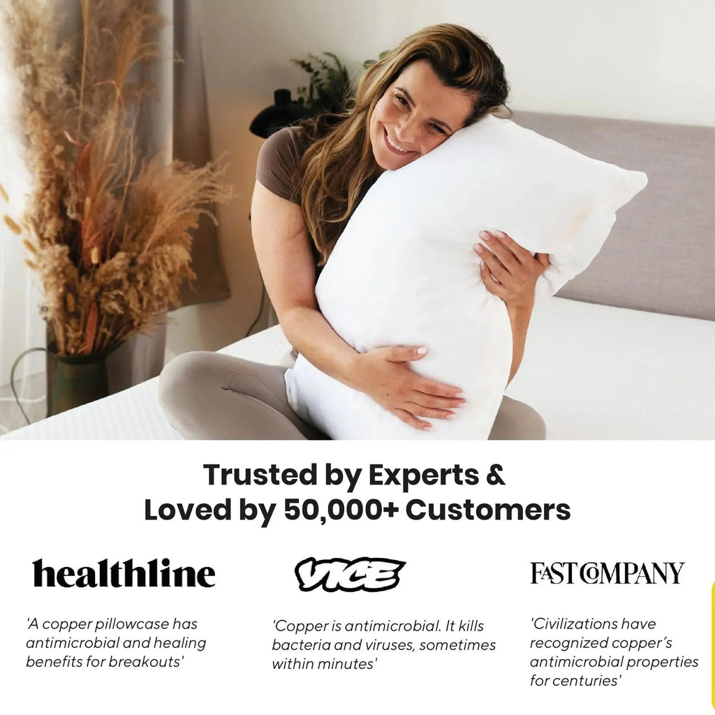 Brightr® Sleep Copperdefense Eucalyptus Silk Pillowcase – Cooling & Anti-Acne