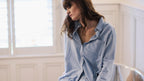 Pale Blue Striped Organic Cotton Brushed Pyjama Set
