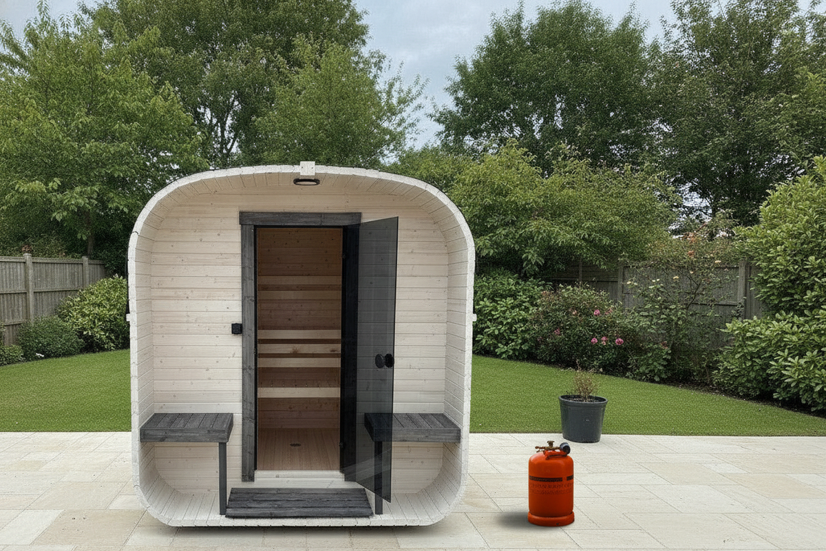 Steam & Oak Cube Sauna 2.4m with Porch (Electric, Gas or Wood-Fired)_1
