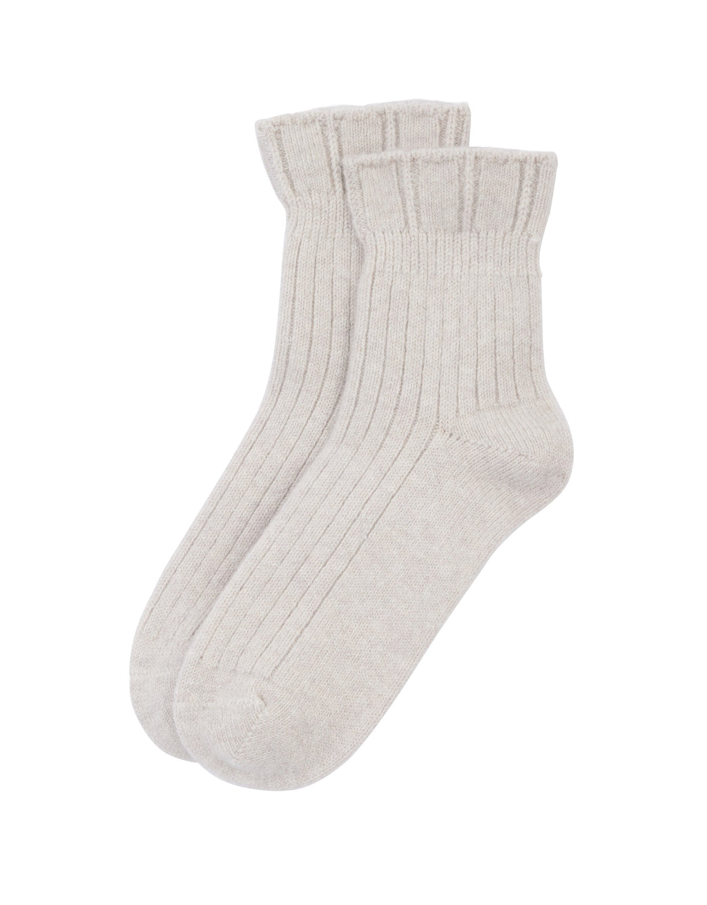 Soft Beige Ribbed Cashmere Socks for Comfort and Warmth