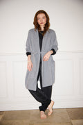 Luxury Pure Cashmere Robe in Silver Grey