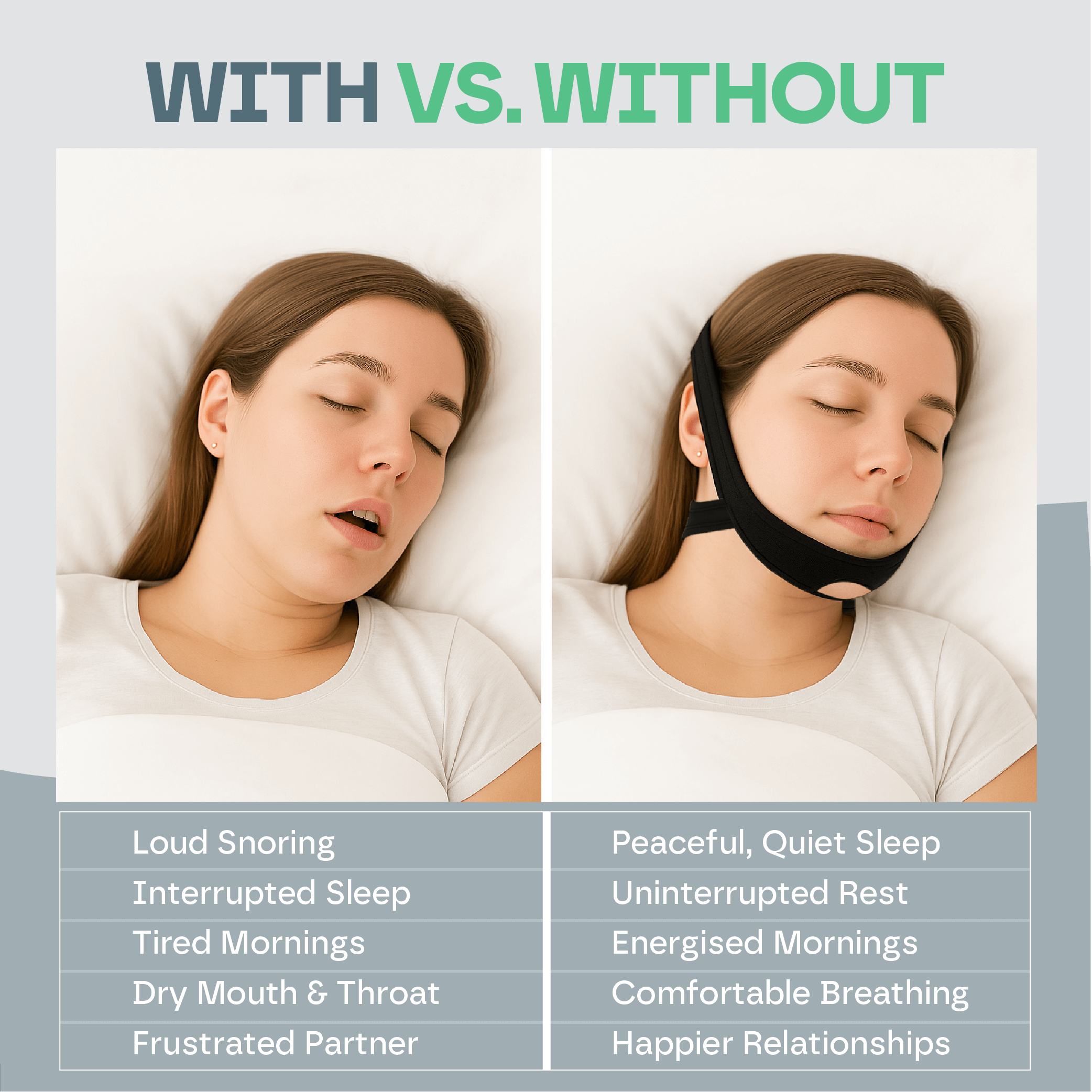 Anti-Snoring Chin Strap for Better Sleep and Snore Relief