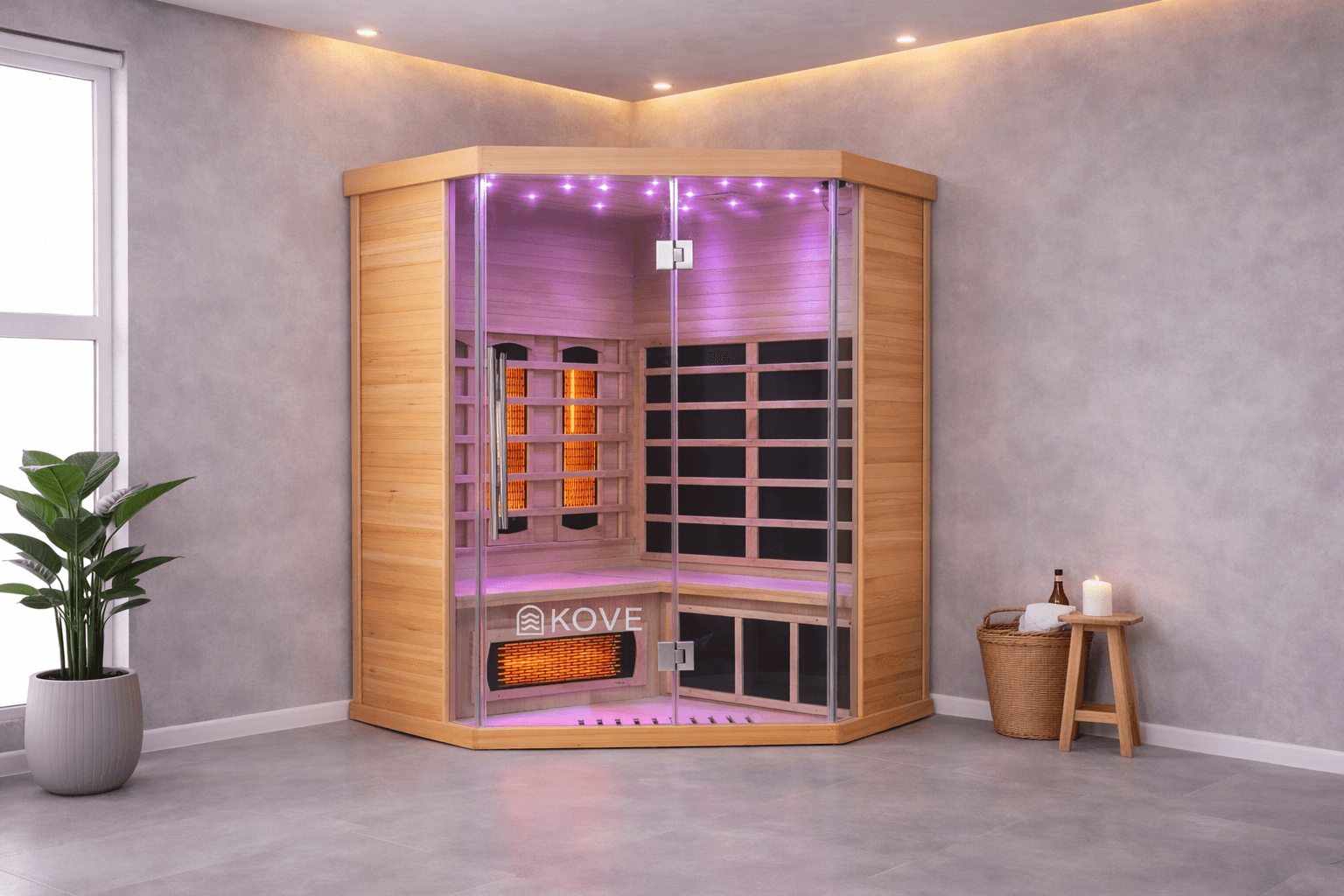 KOVE Corner Full Spectrum Infrared Sauna – Luxury 3–4 Person Sauna
