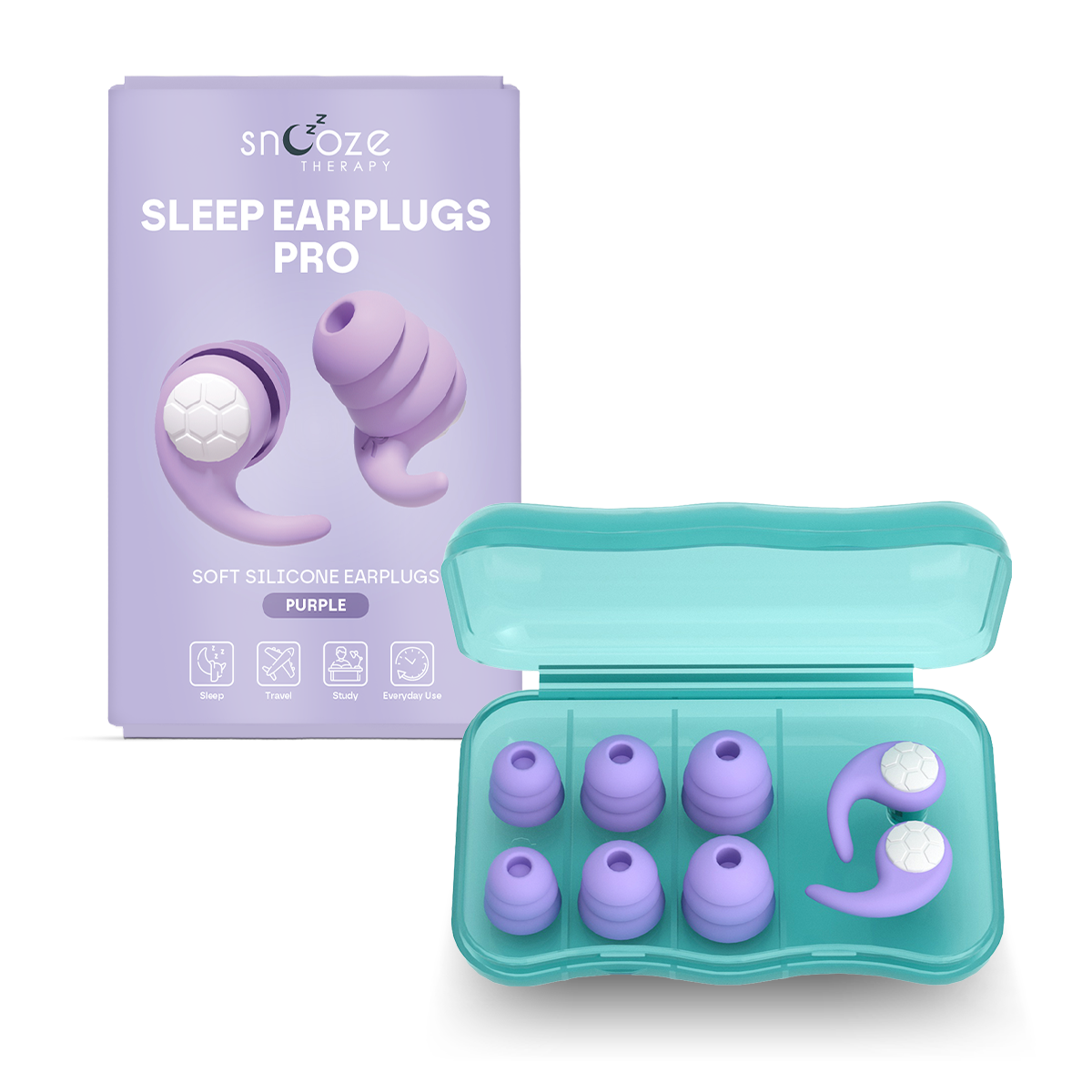 Snooze Therapy Sleep Earplugs Pro for Maximum Noise Blocking & Comfort