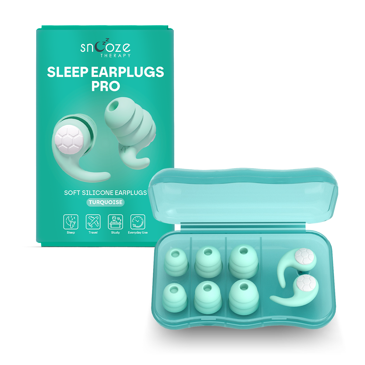 Snooze Therapy Sleep Earplugs Pro for Maximum Noise Blocking & Comfort