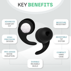 Snooze Therapy Sleep Earplugs Pro for Maximum Noise Blocking & Comfort
