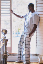 Men's Grey Check Cotton Rich Lounge Bottoms