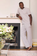 Grey Marl Cotton Modal Short Sleeve Top for Men