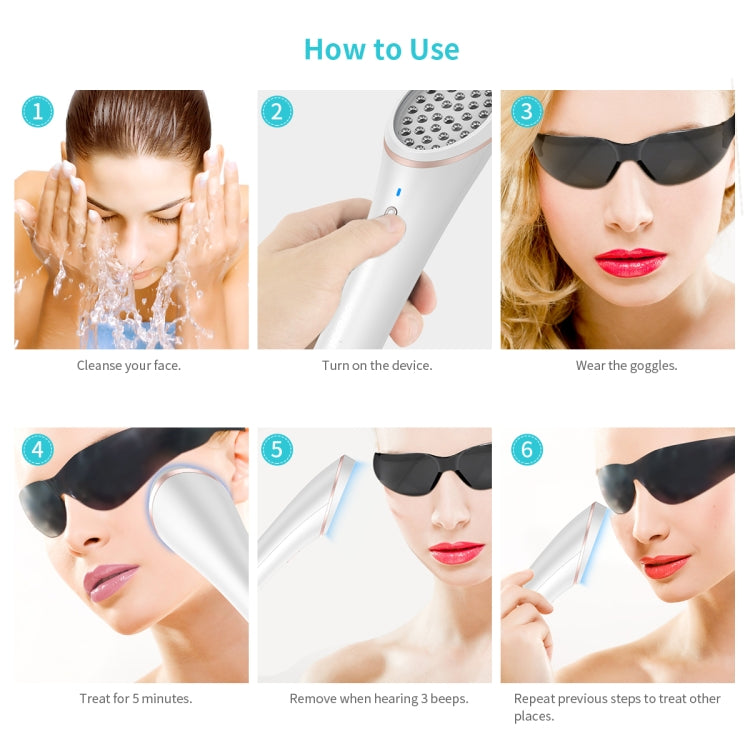 Wireless Rechargeable Acne Treatment Device with Blue and Red Light - XPREEN XPRE052 (White)