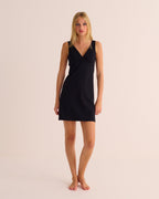 Soft Sculpt Hi-Stretch Wrap Dress in Black