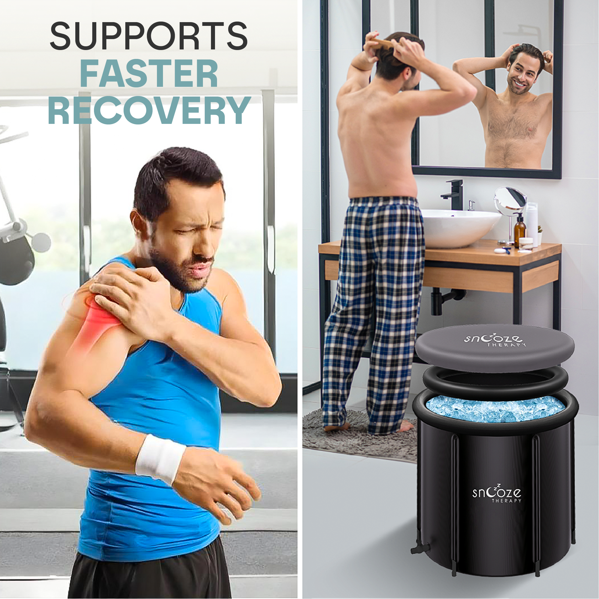 Snooze Therapy 3-in-1 Portable Ice Bath Pod 420L for Cold Water Recovery