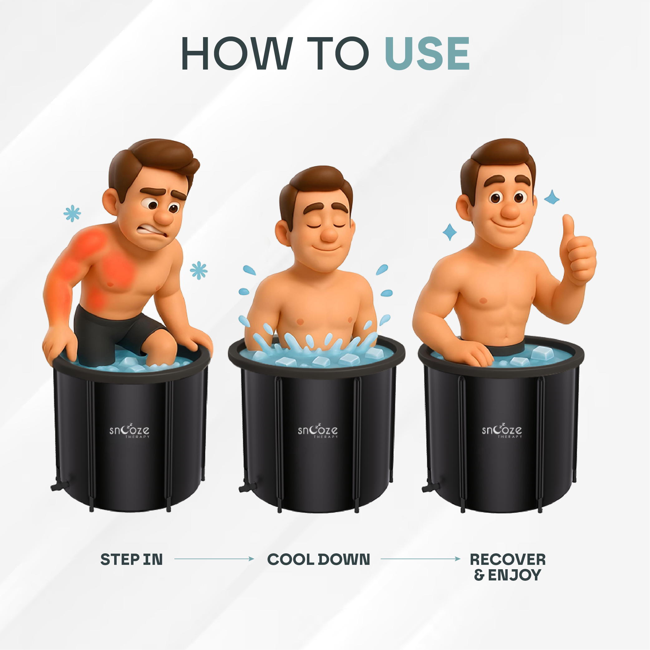 Snooze Therapy 3-in-1 Portable Ice Bath Pod 420L for Cold Water Recovery