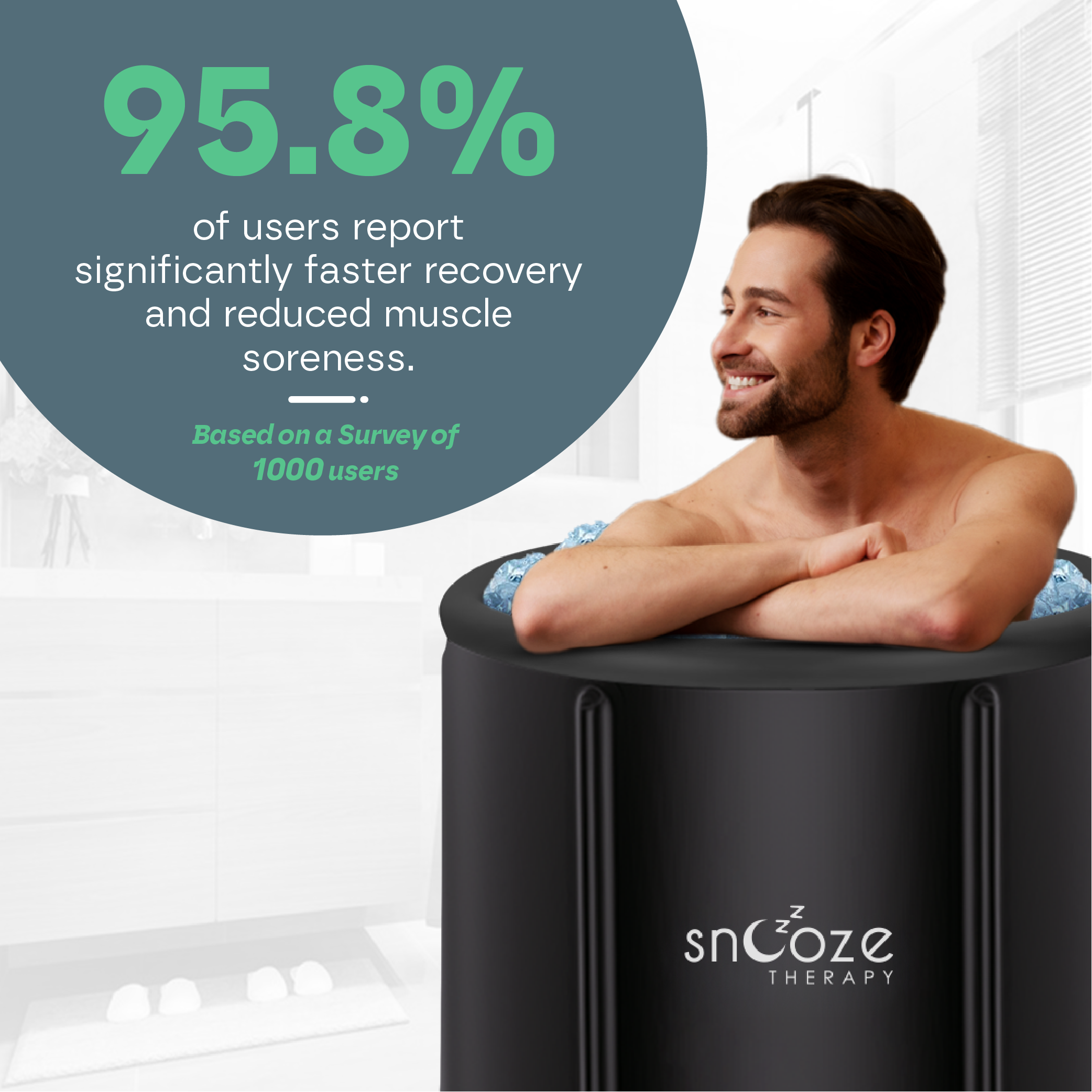 Snooze Therapy 3-in-1 Portable Ice Bath Pod 420L for Cold Water Recovery
