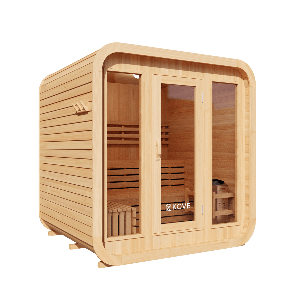 KOVE Cube Sauna – 3–4 Person Premium Outdoor Sauna with 6kW Heater