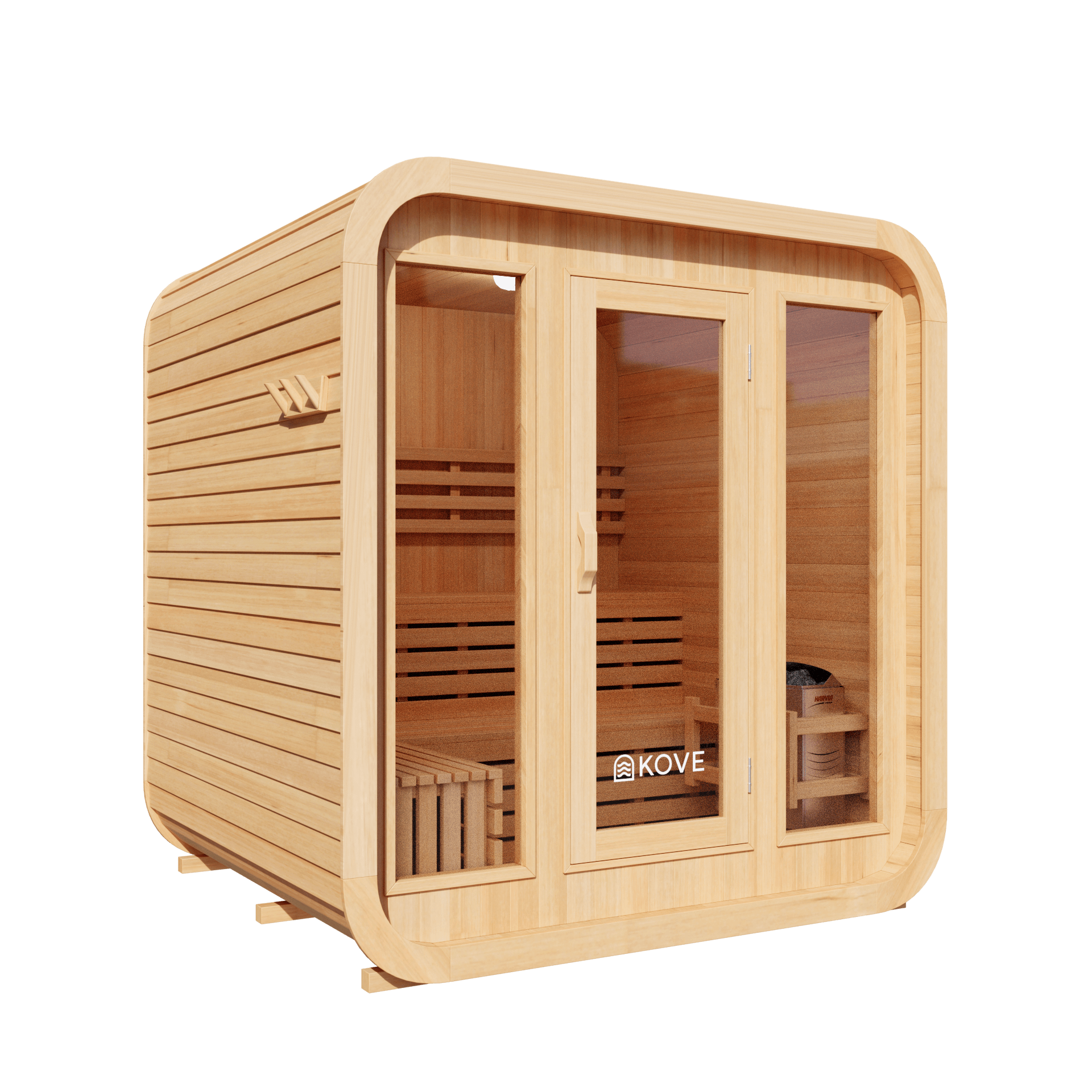 KOVE Cube Sauna – 3–4 Person Premium Outdoor Sauna with 6kW Heater