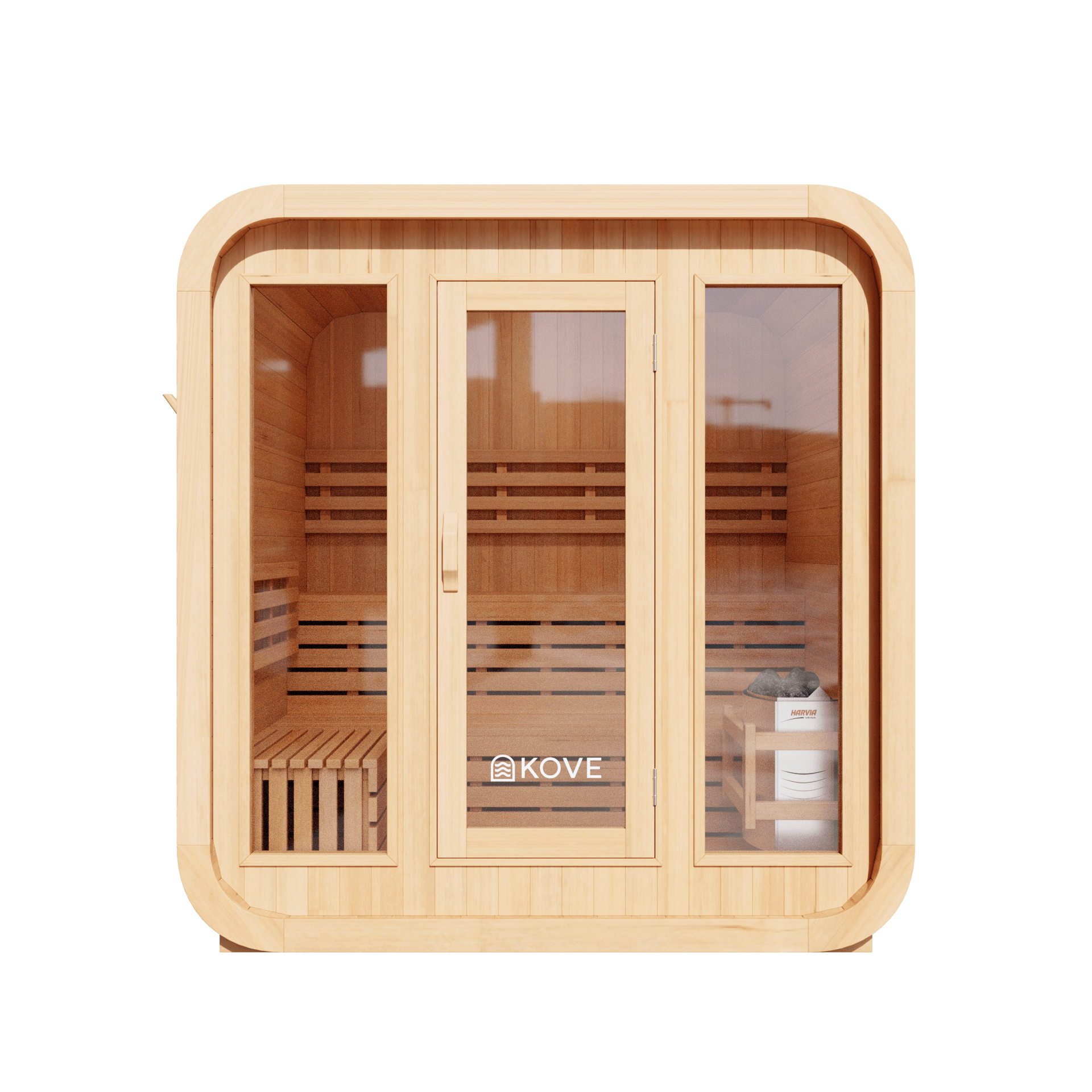 KOVE Cube Sauna – 3–4 Person Premium Outdoor Sauna with 6kW Heater