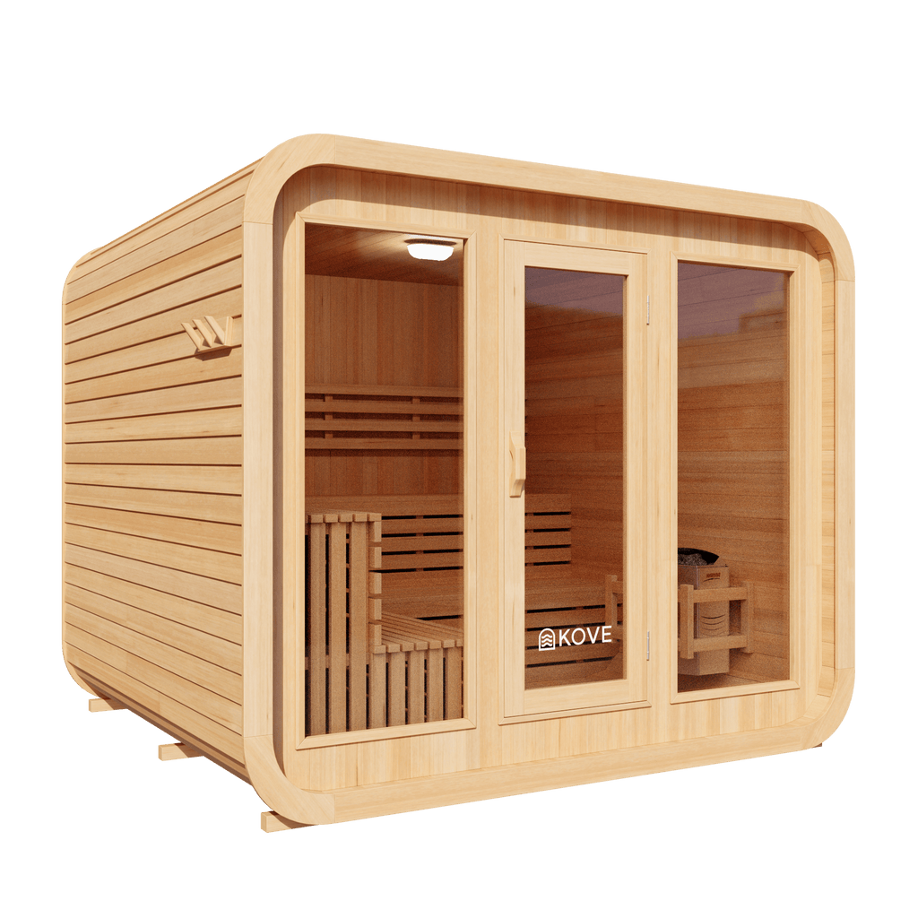 KOVE Cube Sauna – 5–6 Person Premium Outdoor Sauna with 8kW Heater