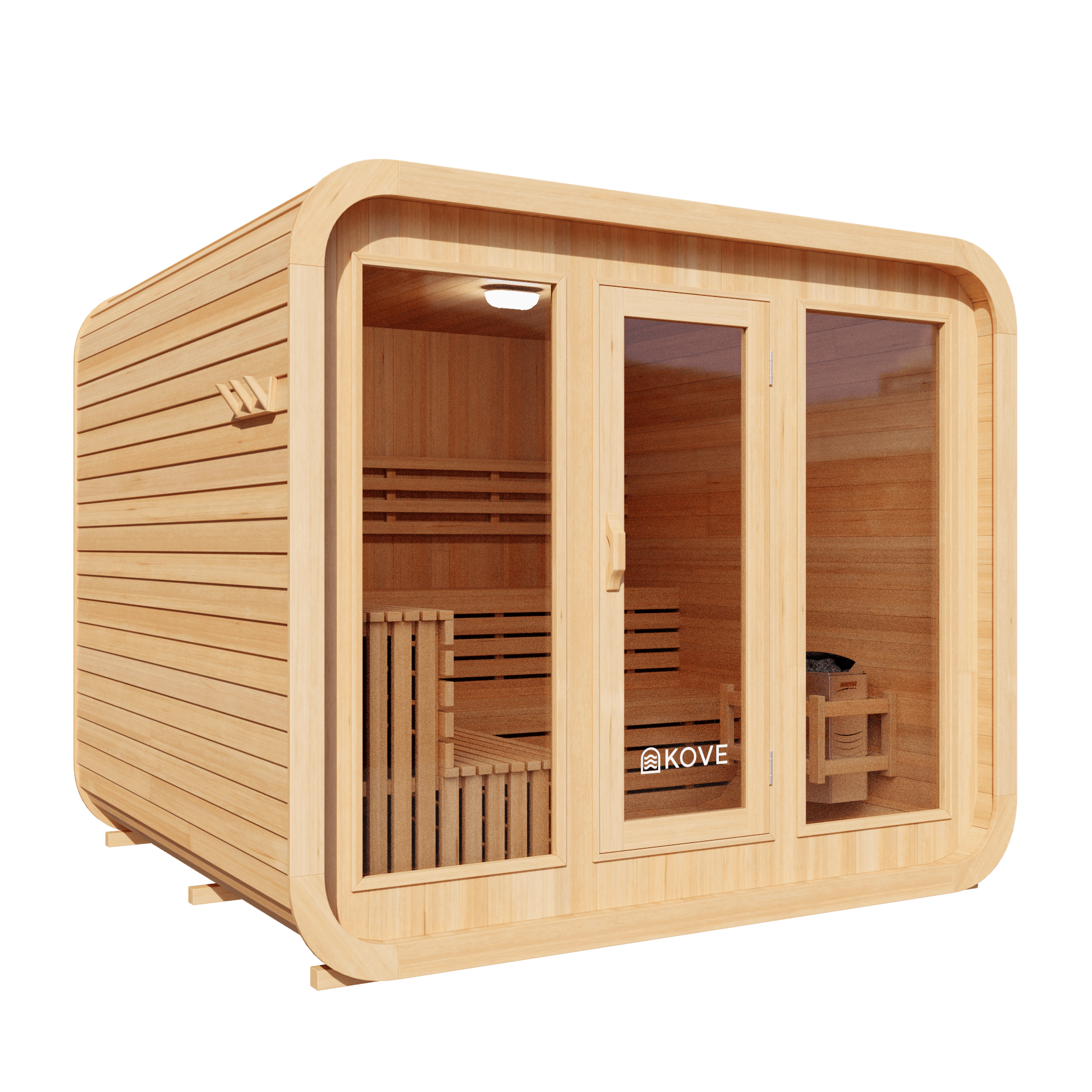 KOVE Cube Sauna – 5–6 Person Premium Outdoor Sauna with 8kW Heater