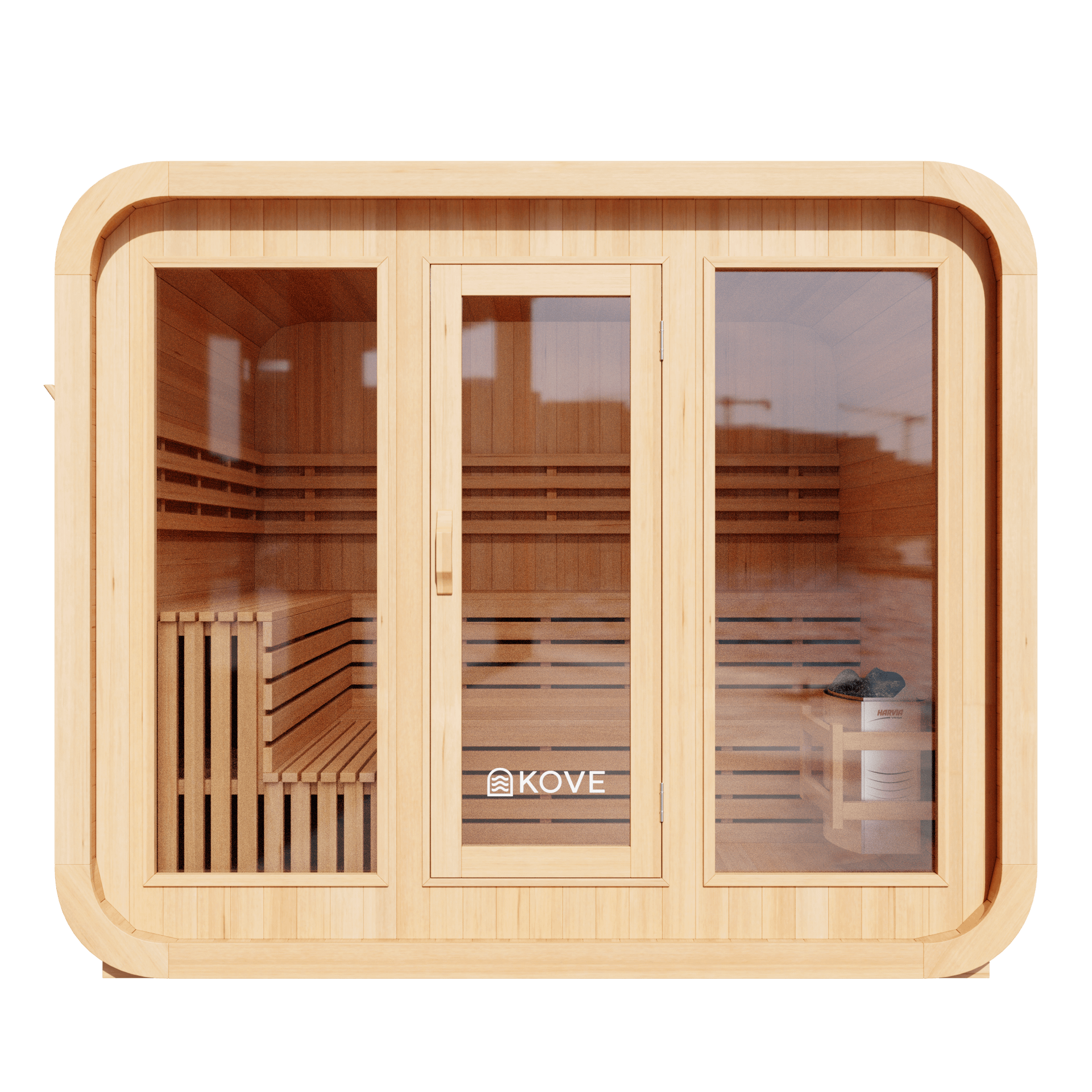 KOVE Cube Sauna – 5–6 Person Premium Outdoor Sauna with 8kW Heater