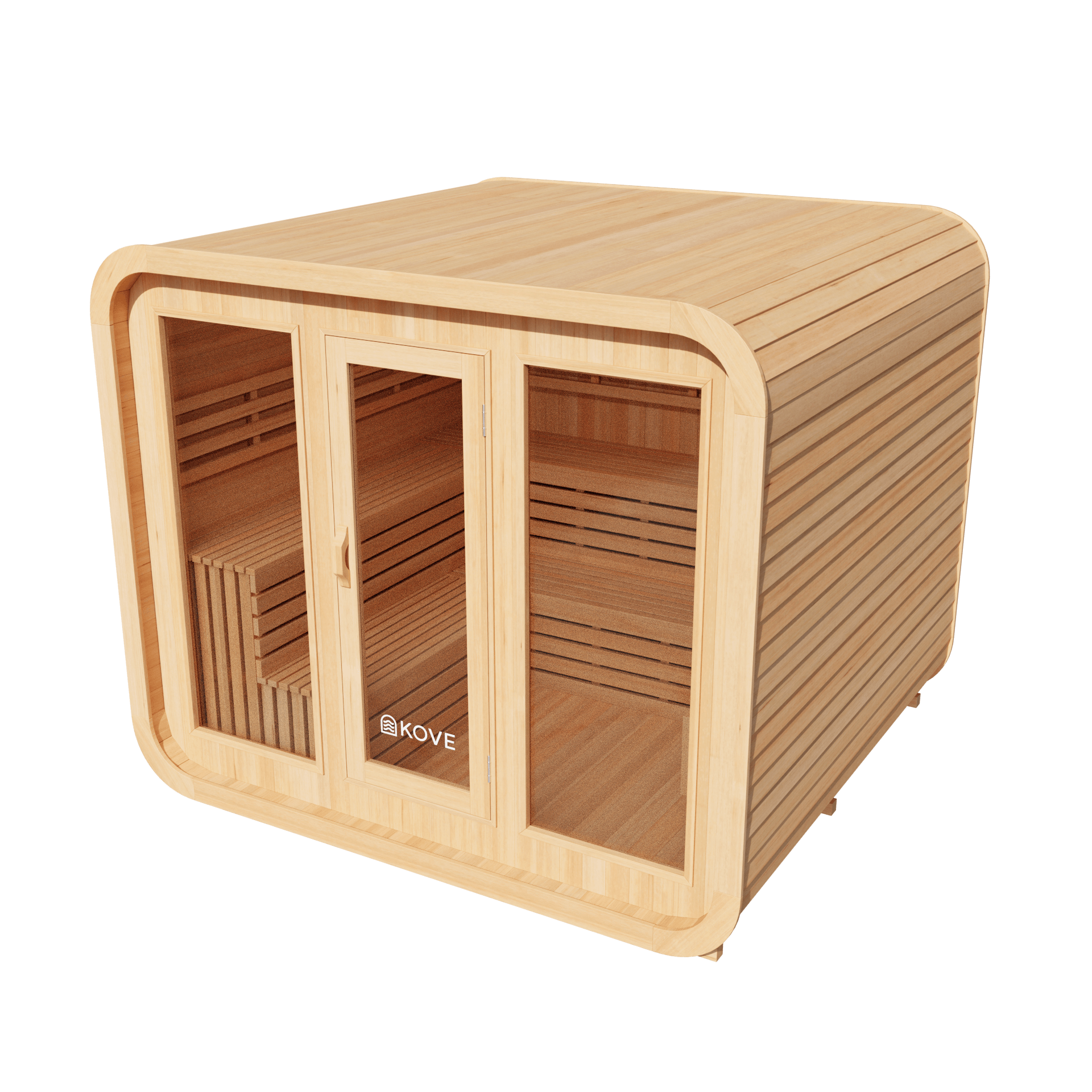 KOVE Cube Sauna – 5–6 Person Premium Outdoor Sauna with 8kW Heater
