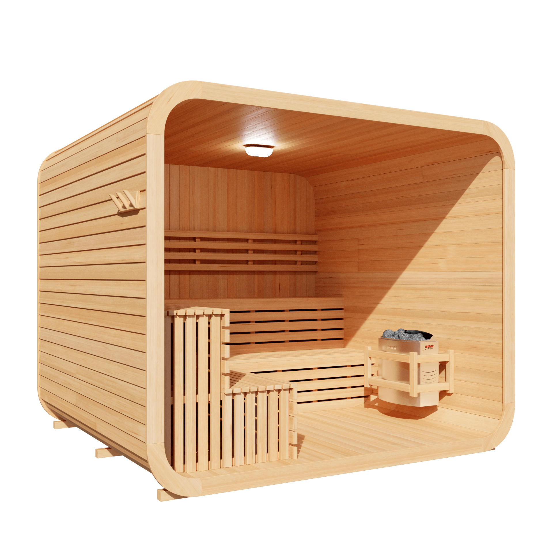 KOVE Cube Sauna – 5–6 Person Premium Outdoor Sauna with 8kW Heater