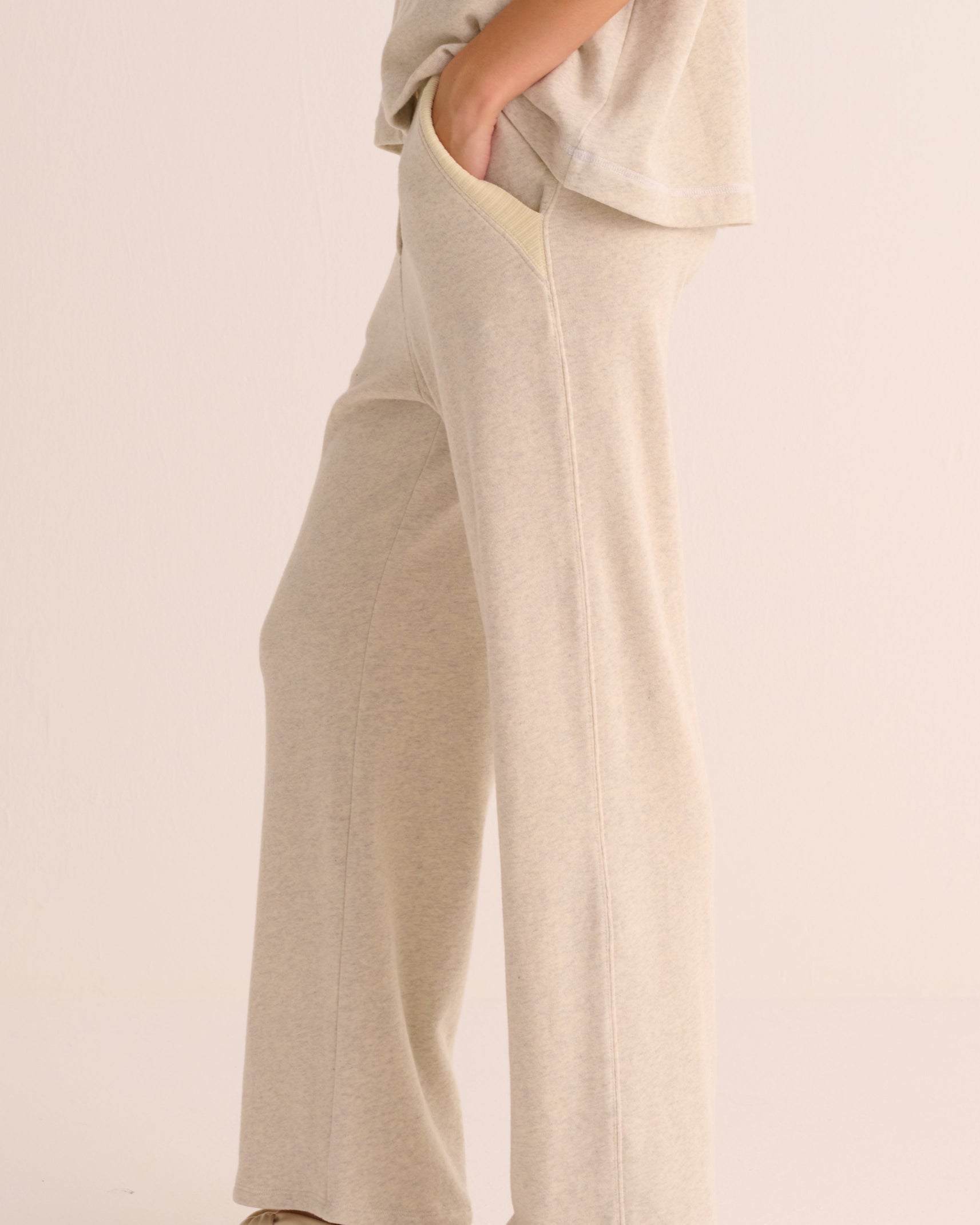 Cream Marl Organic Cotton Lounge Set – Sweatshirt & Joggers
