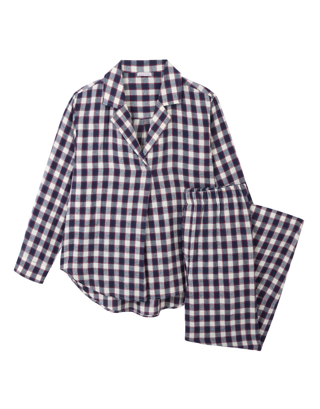 Navy & Red Gingham Check Pyjama Set - 100% Cotton