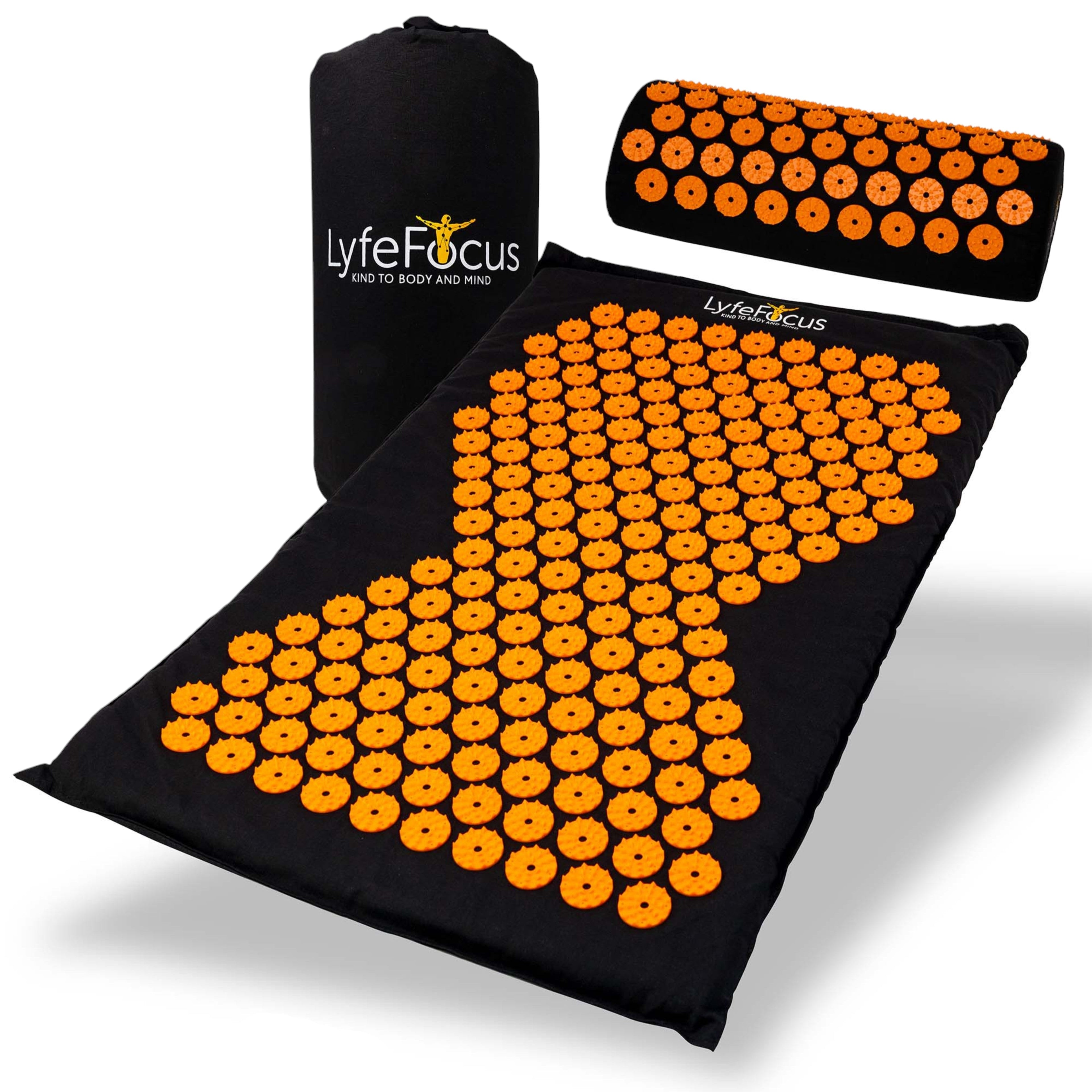 LyfeFocus Acupressure Mat & Pillow Set – Orange