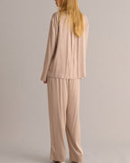Classic Silk Pyjama Set - Blush Beige