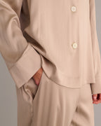 Classic Silk Pyjama Set - Blush Beige