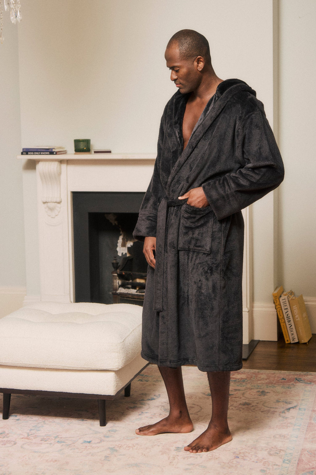 Luxe Black Unisex Snuggle Dressing Gown
