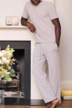 Men's Grey Marl Cotton Modal Lounge Pants