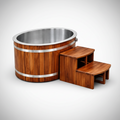 KOVE Oval Cedar Ice Bath – Luxury Reclined Cold Plunge Tub