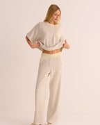 Cream Marl Organic Cotton Lounge Set – Sweatshirt & Joggers