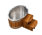KOVE Oval Cedar Ice Bath – Luxury Reclined Cold Plunge Tub