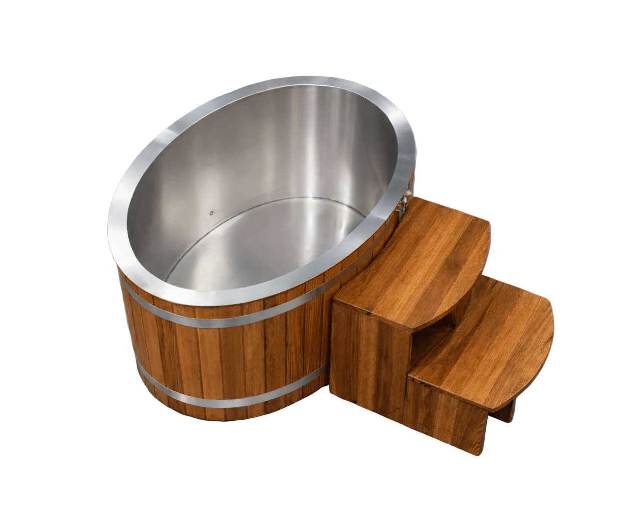 KOVE Oval Cedar Ice Bath – Luxury Reclined Cold Plunge Tub
