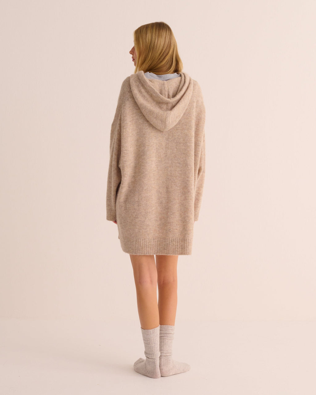 Oatmeal Alpaca Wool Longline Jumper Dress