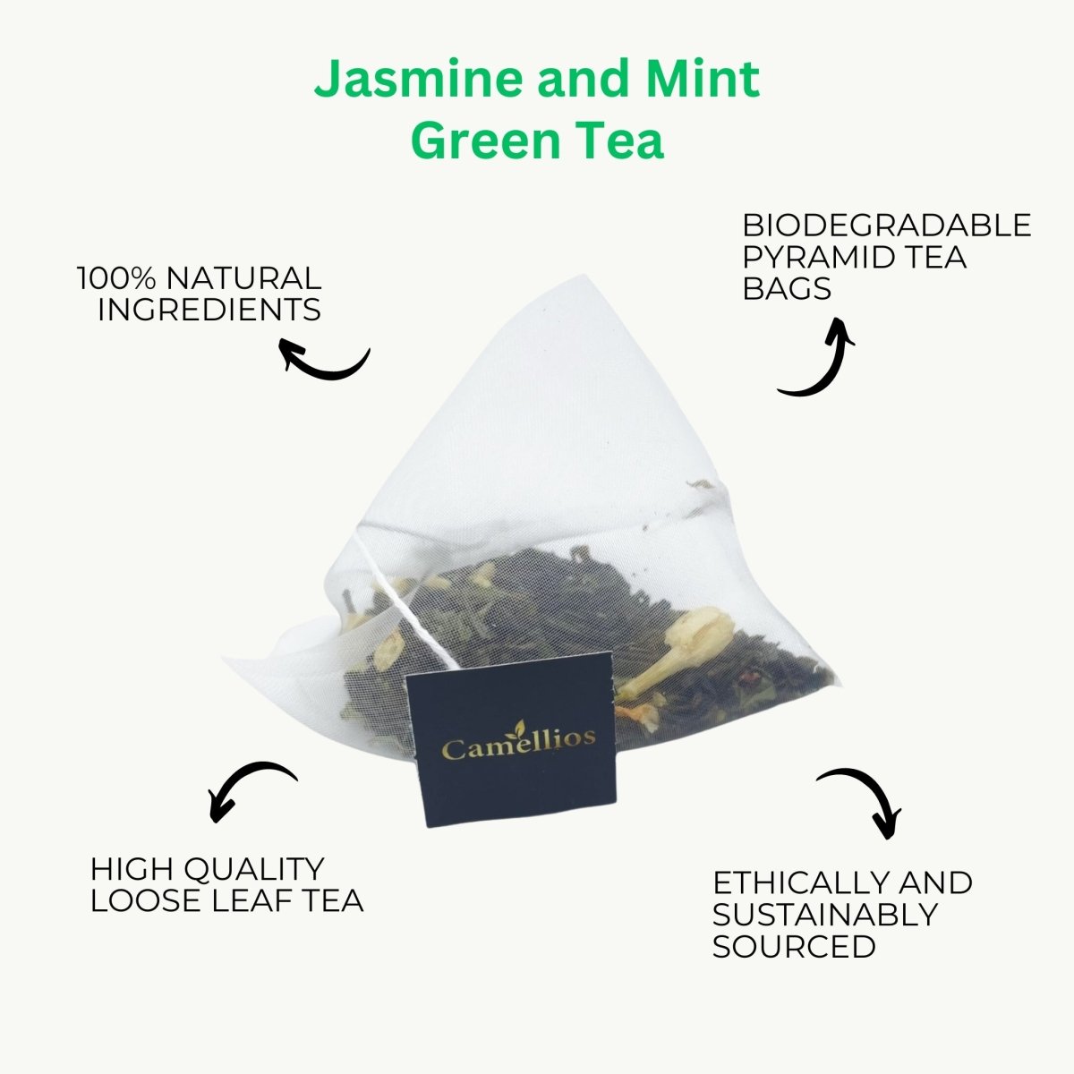 Camellios Jasmine & Mint Green Loose Leaf Tea