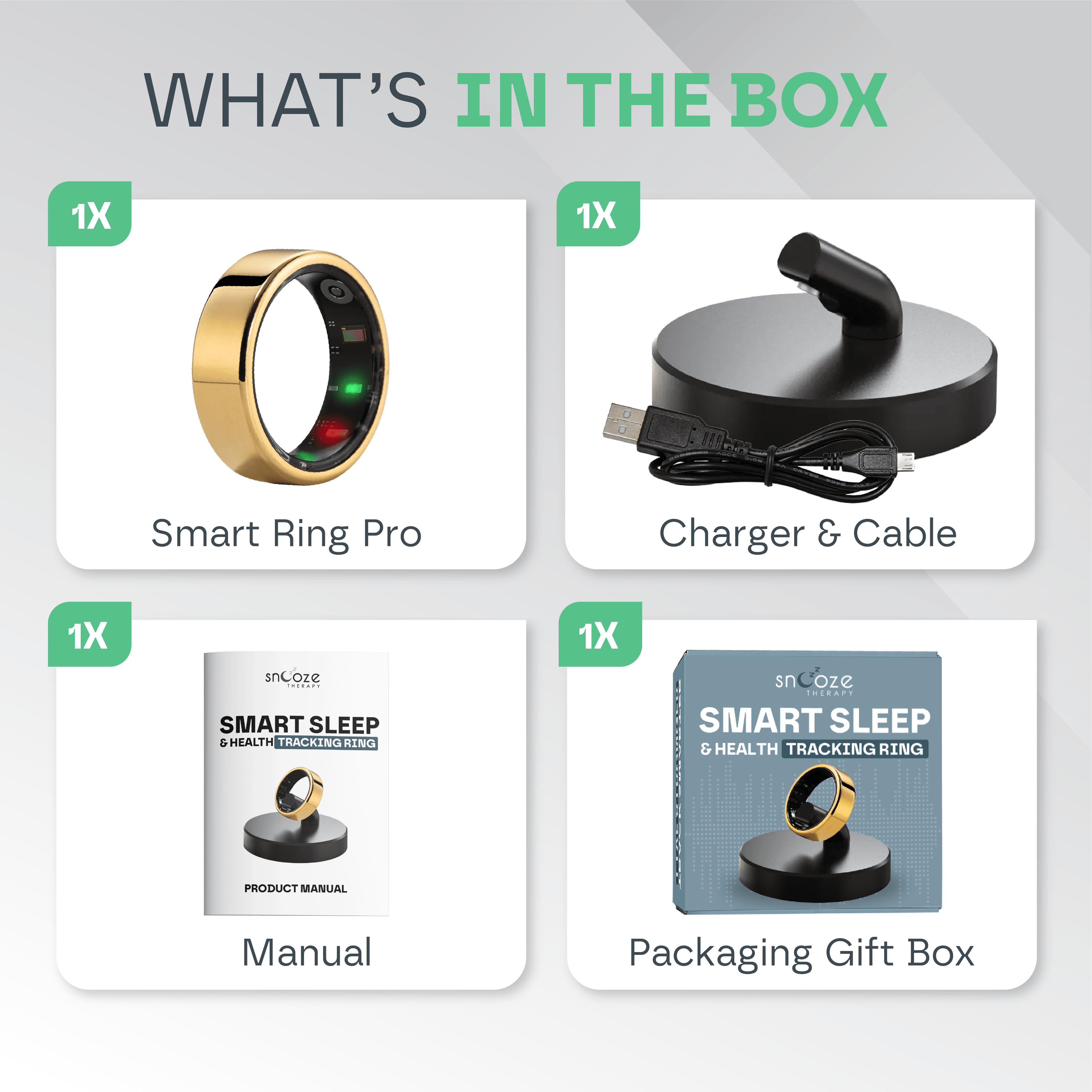 Snooze Therapy Smart Ring for Sleep Tracking & Health Monitoring