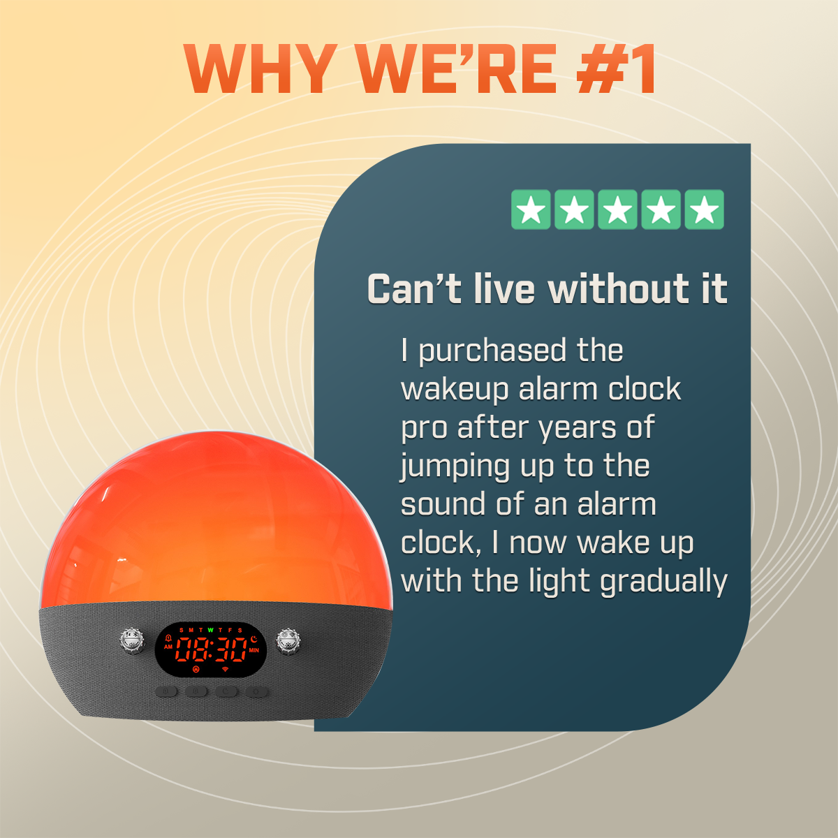 Smart Wake Up Alarm Clock Pro with Sunrise Simulation
