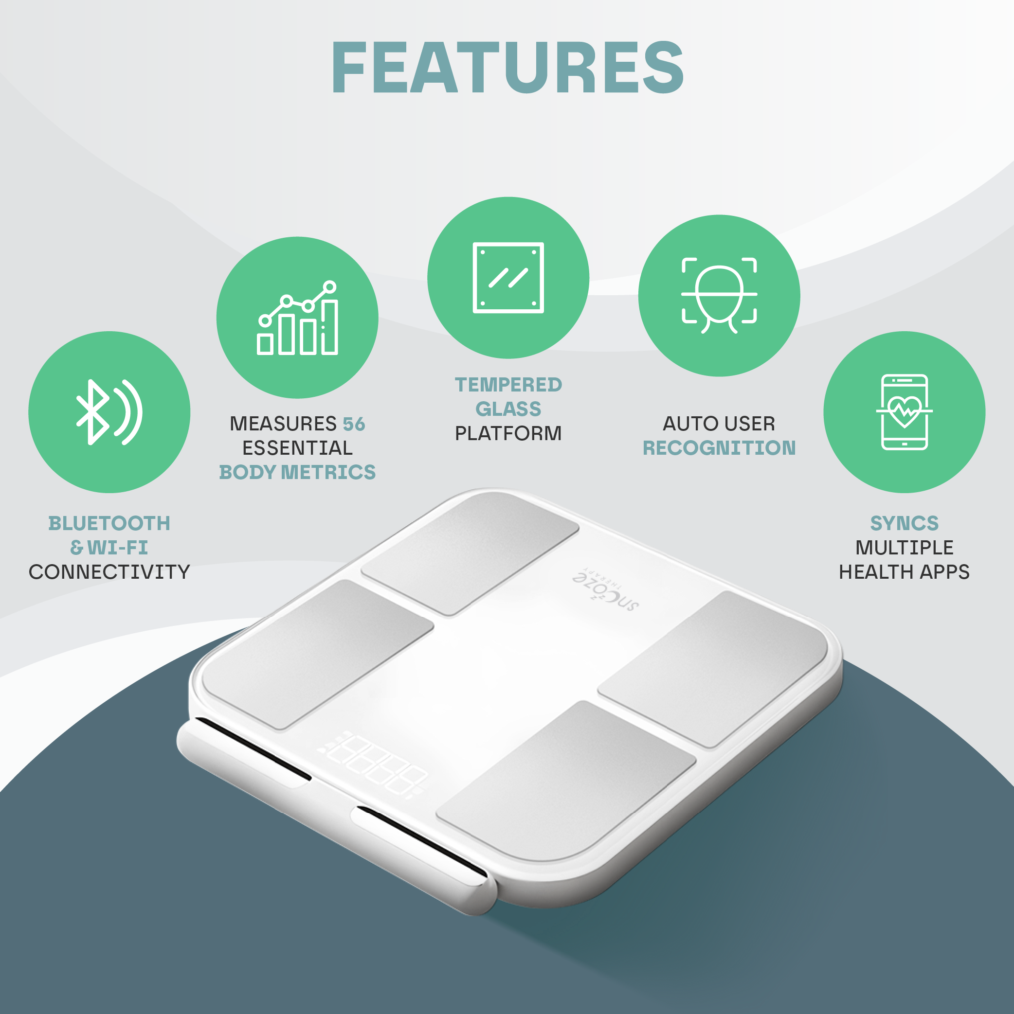 Snooze Therapy Smart Body Composition Scale for Weight and BMI Measurement