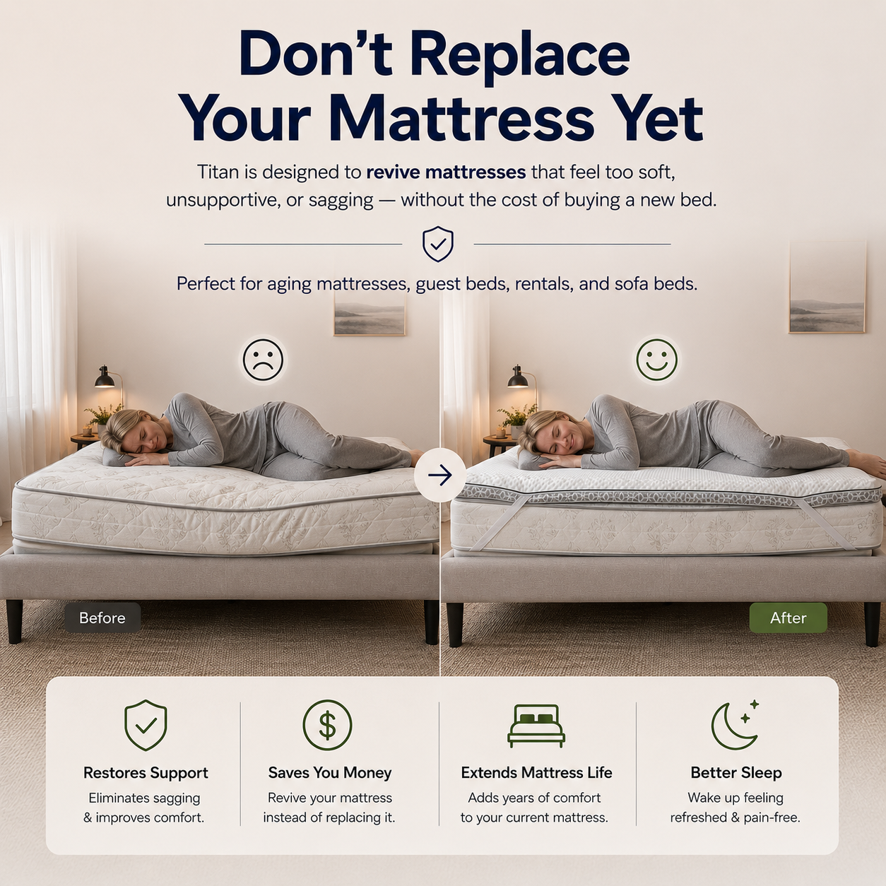 Brightr®  Titan 2 in 1 Mattress Topper