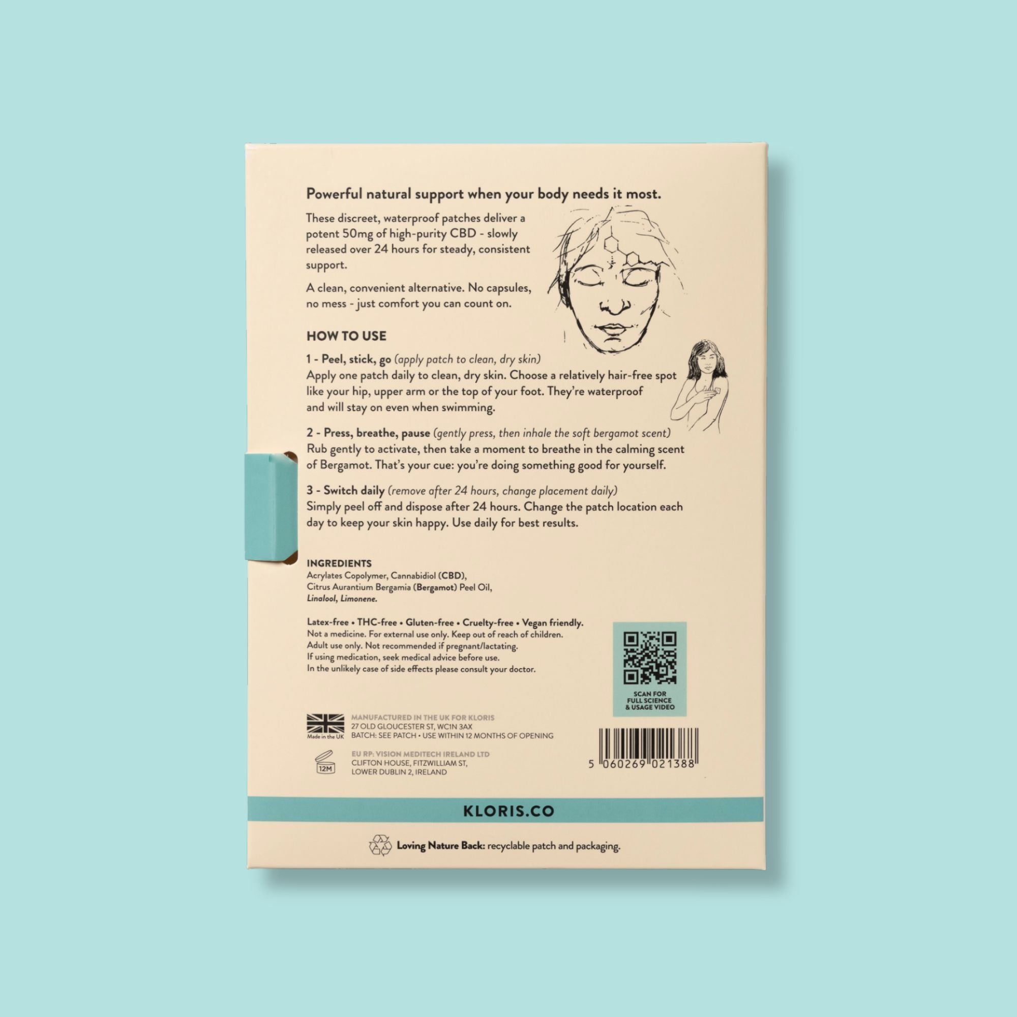 Kloris Ultra CBD Patches - 50mg CBD for Targeted Relief