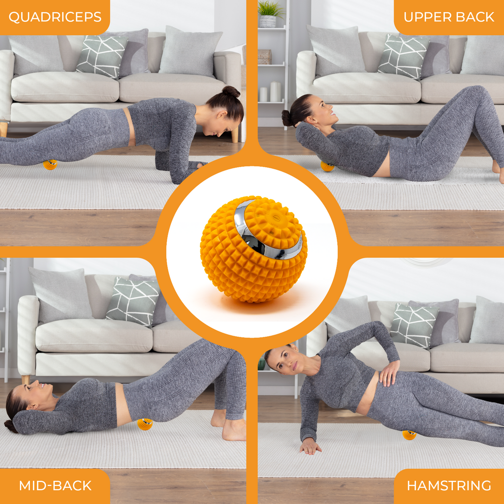 LyfeFocus Vibrating Massage Ball for Deep Tissue Muscle Recovery – Orange