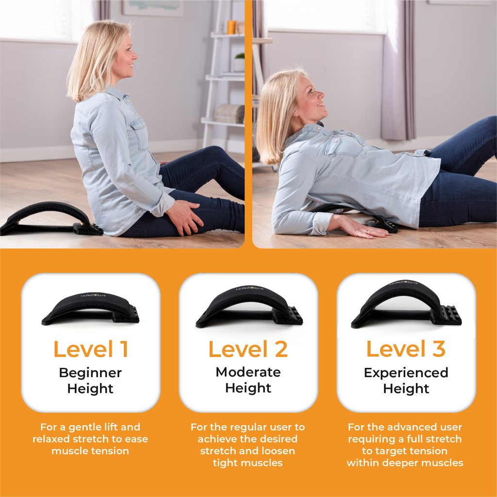 LyfeFocus Heated Back Stretcher for Lower Back Pain Relief