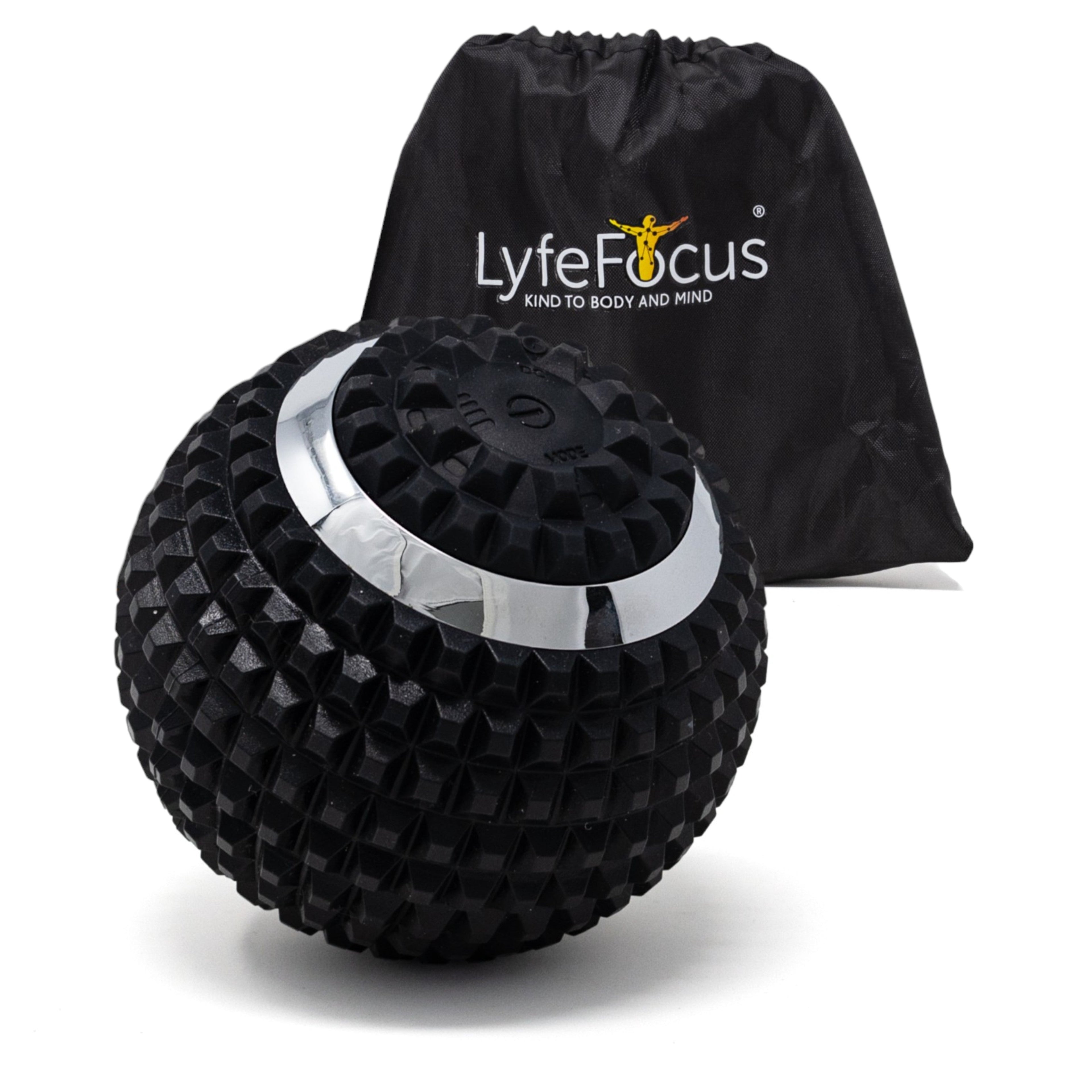 LyfeFocus Vibrating Massage Ball for Deep Tissue Recovery – Black