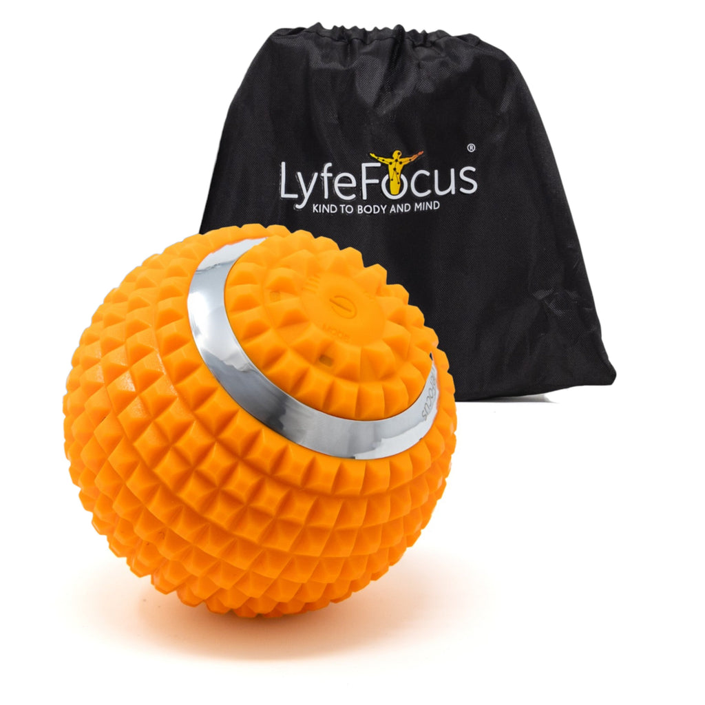 LyfeFocus Vibrating Massage Ball for Deep Tissue Muscle Recovery – Orange