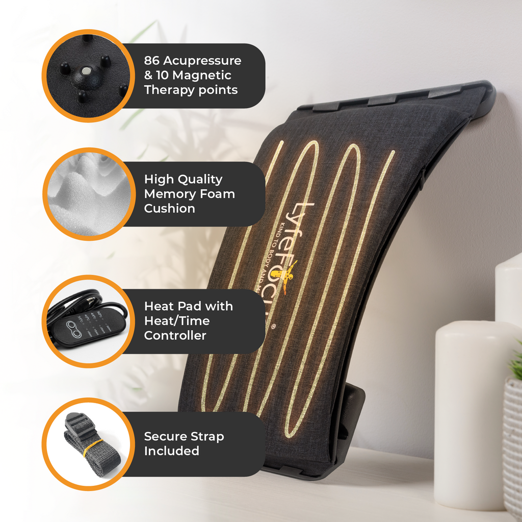LyfeFocus Heated Back Stretcher for Lower Back Pain Relief