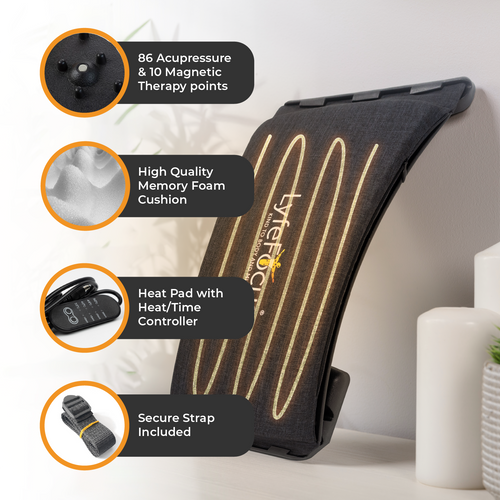 LyfeFocus Heated Back Stretcher for Lower Back Pain Relief