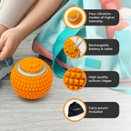 LyfeFocus Vibrating Massage Ball for Deep Tissue Muscle Recovery – Orange